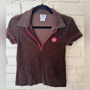 Lacoste Polo in Brown with Pink Trim